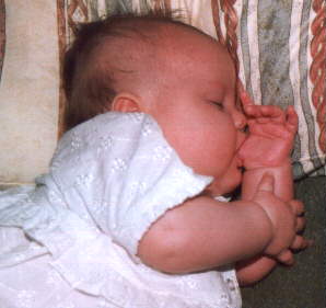 Sleeping, sucking my thumb, 18th June 2000