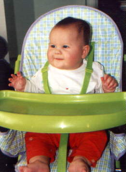 In my new high-chair - 10-09-00
