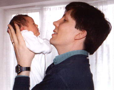 Daddy holding me up, 14 March 2000