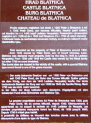 Blatnica Castle - information