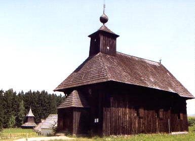 An old Catholic church in the Museum of the Slovak Village